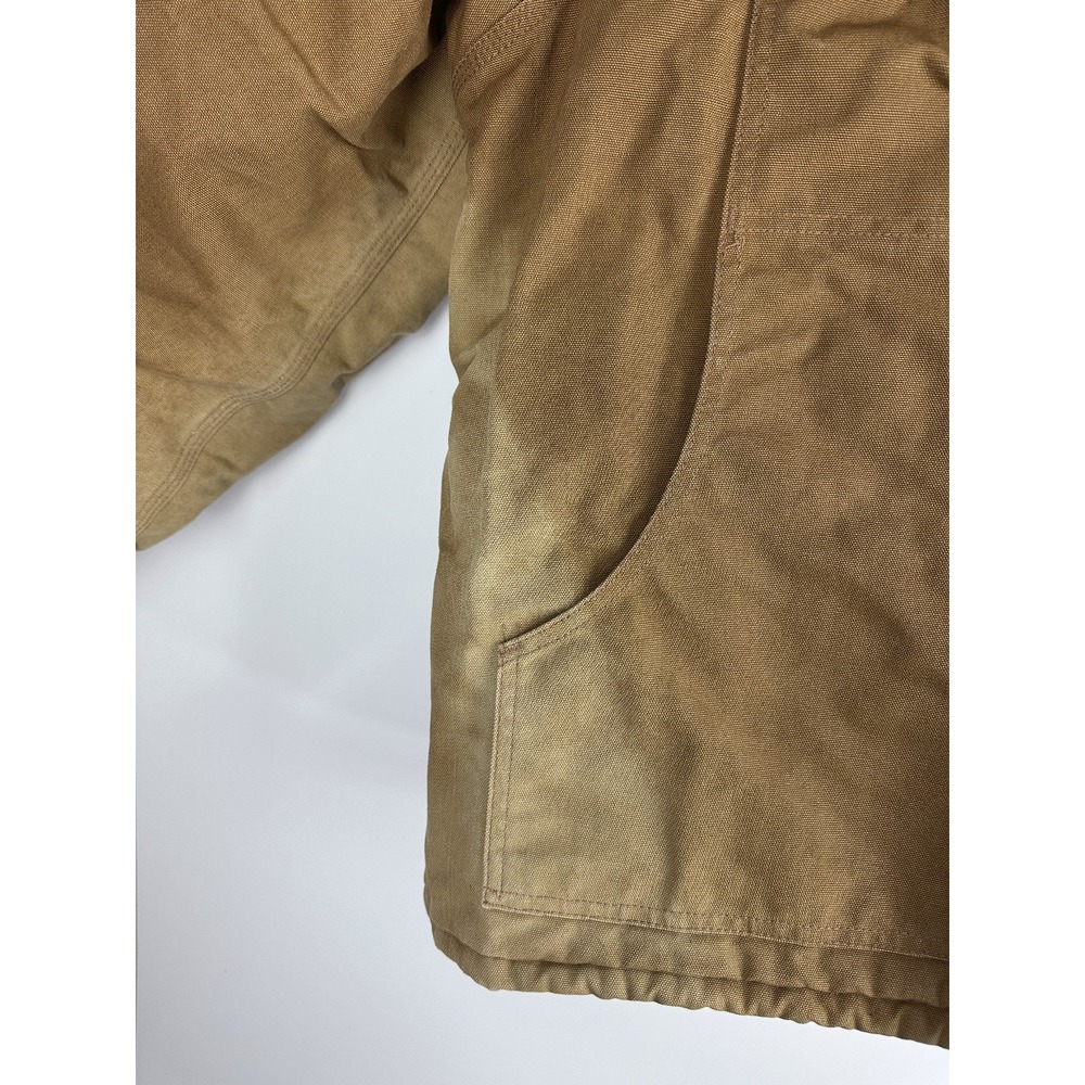 *Flawed Carhartt Arctic Duck Coat 2XL Quilt Lined Corduroy Collar USA C003 BRN - Picture 8 of 16